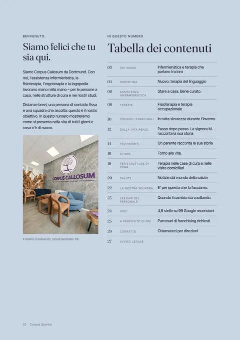 Pagina 2 della rivista stampata