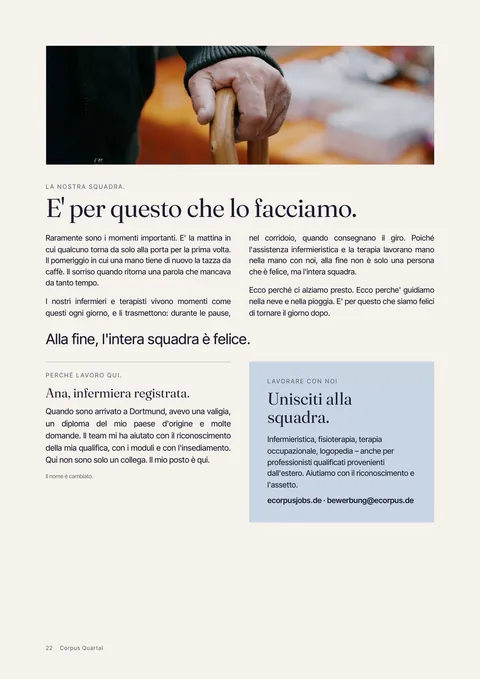Pagina 22 della rivista stampata