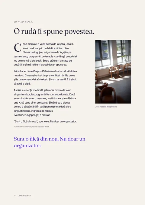 Pagina 14 a revistei tipărite
