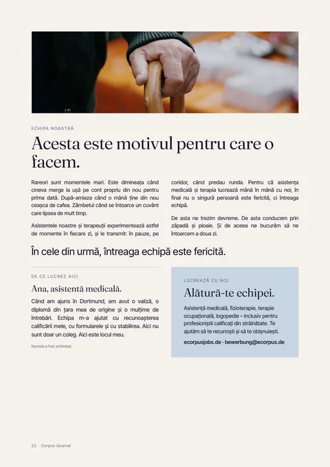 Pagina 22 a revistei tipărite